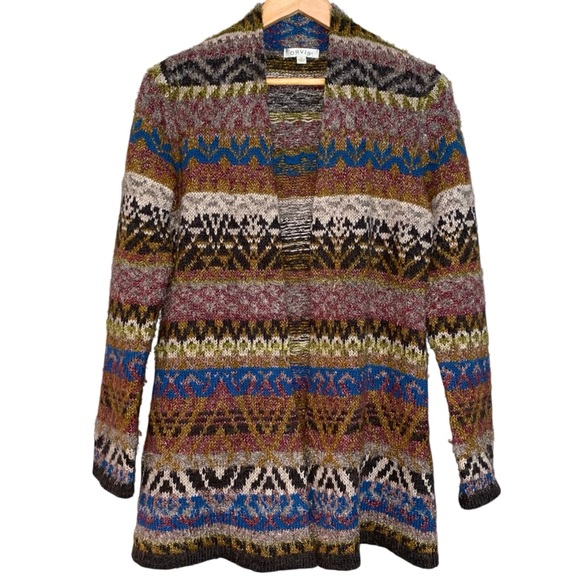 Orvis Women’s Soft Knit Vibrant Colored Patterned Cardigan Size XS - Picture 1 of 4